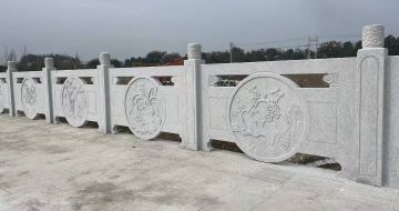 商洛芝麻白河道栏杆 石材栏杆