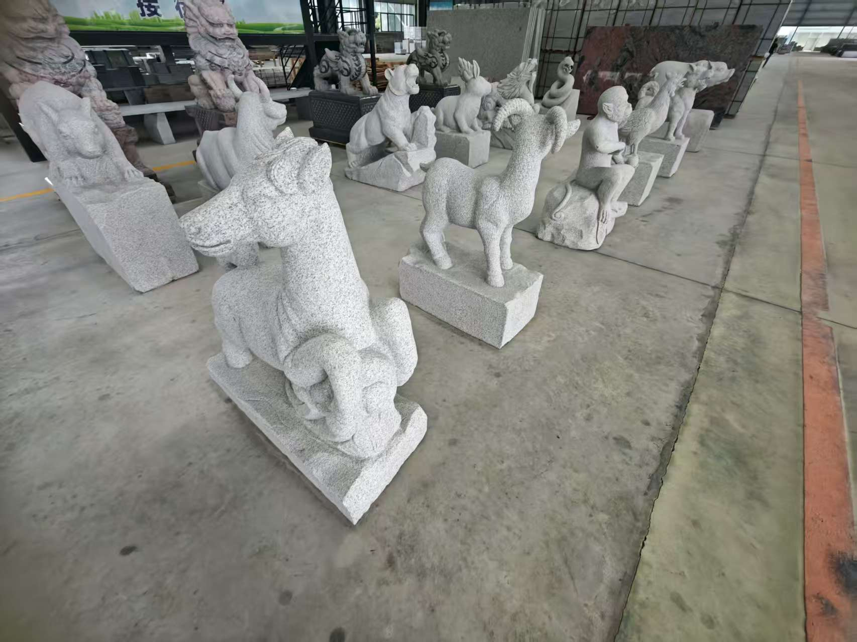 商洛芝麻白雕刻 十二生肖 异形雕刻