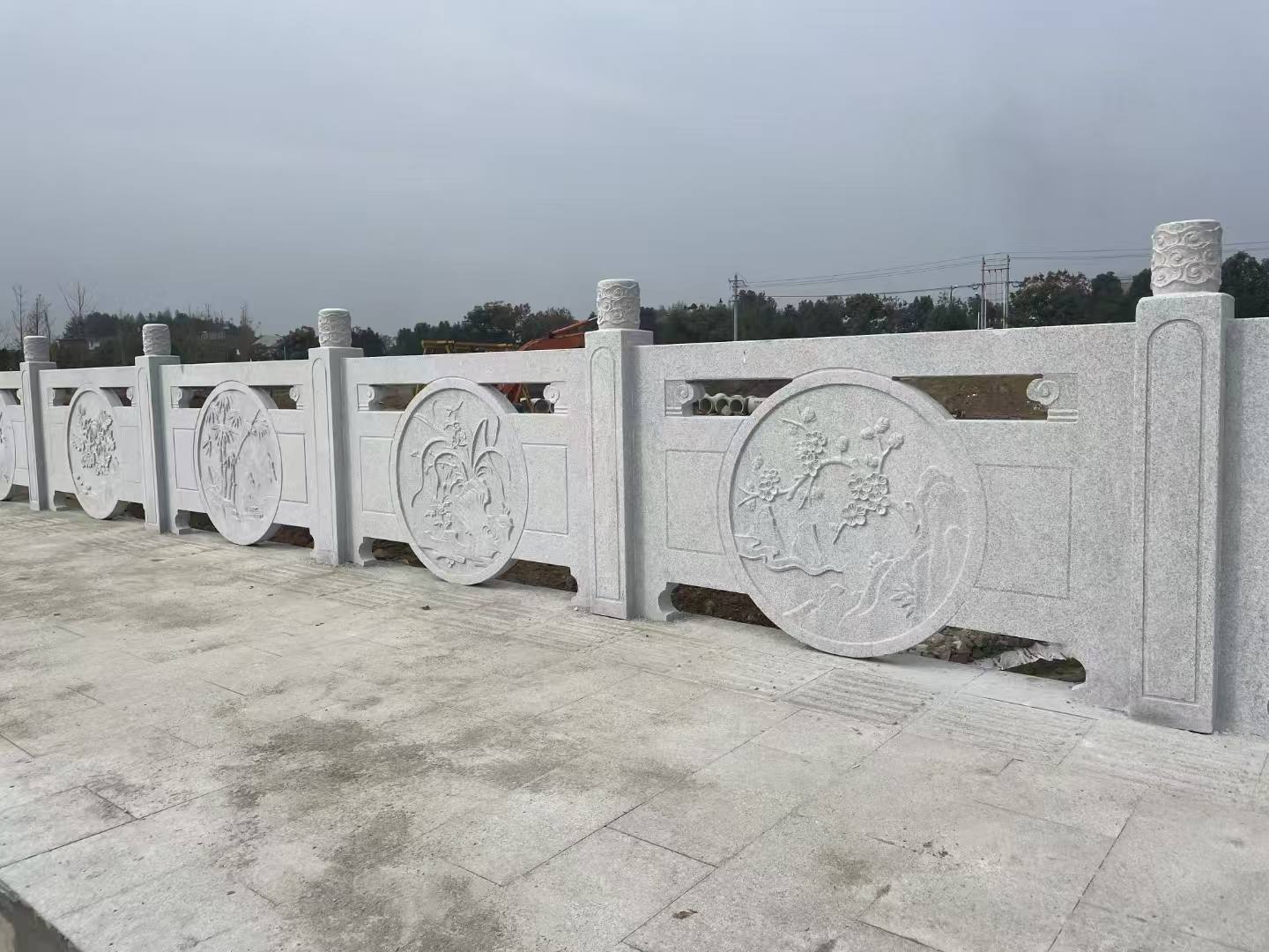 商洛芝麻白河道栏杆 石材栏杆
